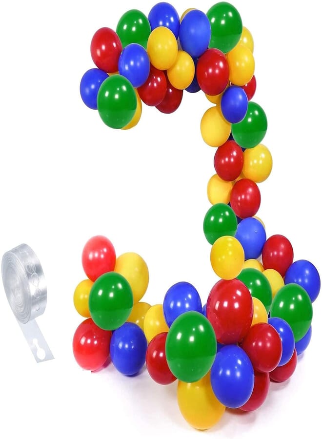 Secret Superhero Balloon Arch Garland Kit 100 Latex Blue Green Yellow Red Balloons Set with 16ft Balloon Strip Tape