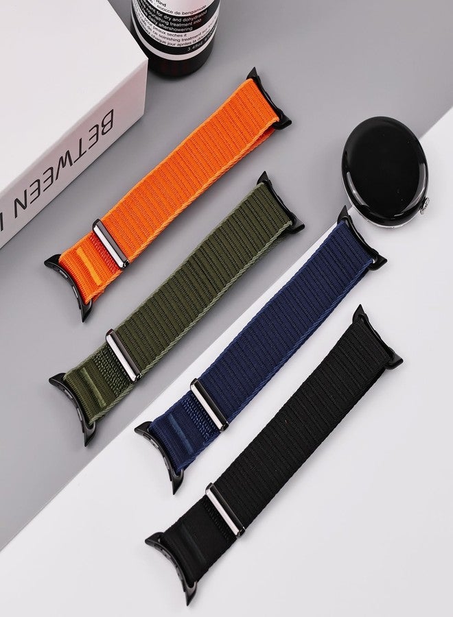 BandRain Nylon Loop Sport Bands Compatible with Google Pixel Watch 4/3/2/1 45mm 41mm Band, Upgraded All-Steel Connector, Soft Breathable Braided Replacement Straps for Women Men - Image 5
