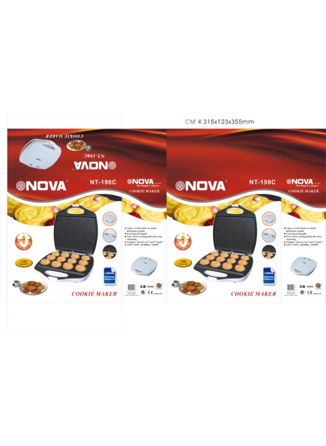 NOVA NOVA Electric Cookie Maker Automatic Mini Nut Machine Sandwich Iron Toaster Baking Breakfast Pan Ovenplug 