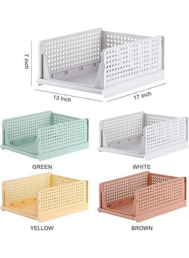 JEYANG Foldable Plastic Wardrobe Organizer - Stackable Storage Solution for Clothes, Ideal for Bathroom, Kitchen, and Bedroom Use (Pack of 12, Multicolor) - Image 3
