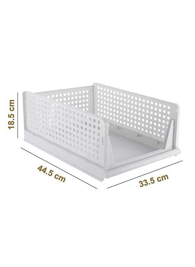 JEYANG Foldable Plastic Wardrobe Organizer - Stackable Storage Solution for Clothes, Ideal for Bathroom, Kitchen, and Bedroom Use (Pack of 12, Multicolor) - Image 5