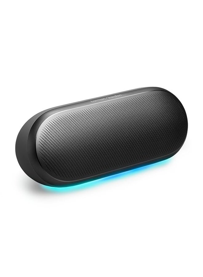هارمان Harman Kardon Luna 2 - Wireless Bluetooth Speaker with AI Sound Boost, Ambient Light, IP67 Waterproof & dustproof, Built-in Battery for 12 Hours Playtime, Multi-Speaker Connection by Auracast (Black) - Image 1