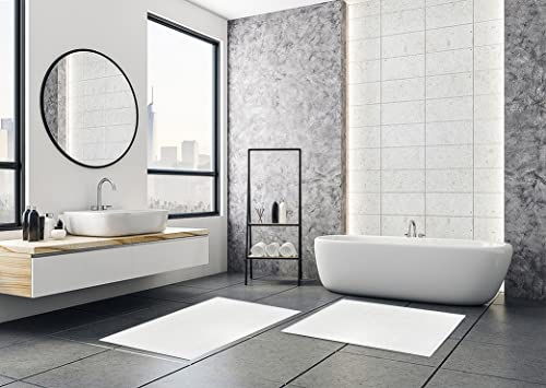 TOALLA Pack of 12 100 Cotton White Bath Mat Towel 18x25 Inches Light Weight Quick Drying Machine Washable Hotel Supplies Shower Hotel Bath Mat Towel Economy - Image 3