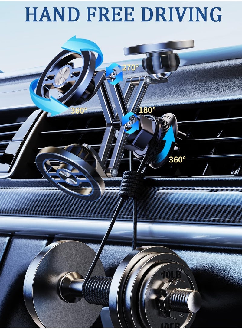 Generic - Super Strong Magnetic Car Phone Mount - 360° Rotating Air Vent Holder for Magsafe iPhone 15/14/13/12 Pro Max & All Smartphones - Image 1
