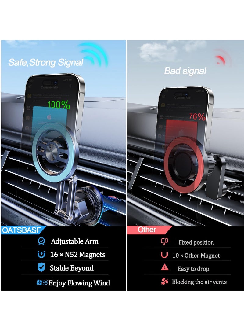 Generic - Super Strong Magnetic Car Phone Mount - 360° Rotating Air Vent Holder for Magsafe iPhone 15/14/13/12 Pro Max & All Smartphones - Image 1