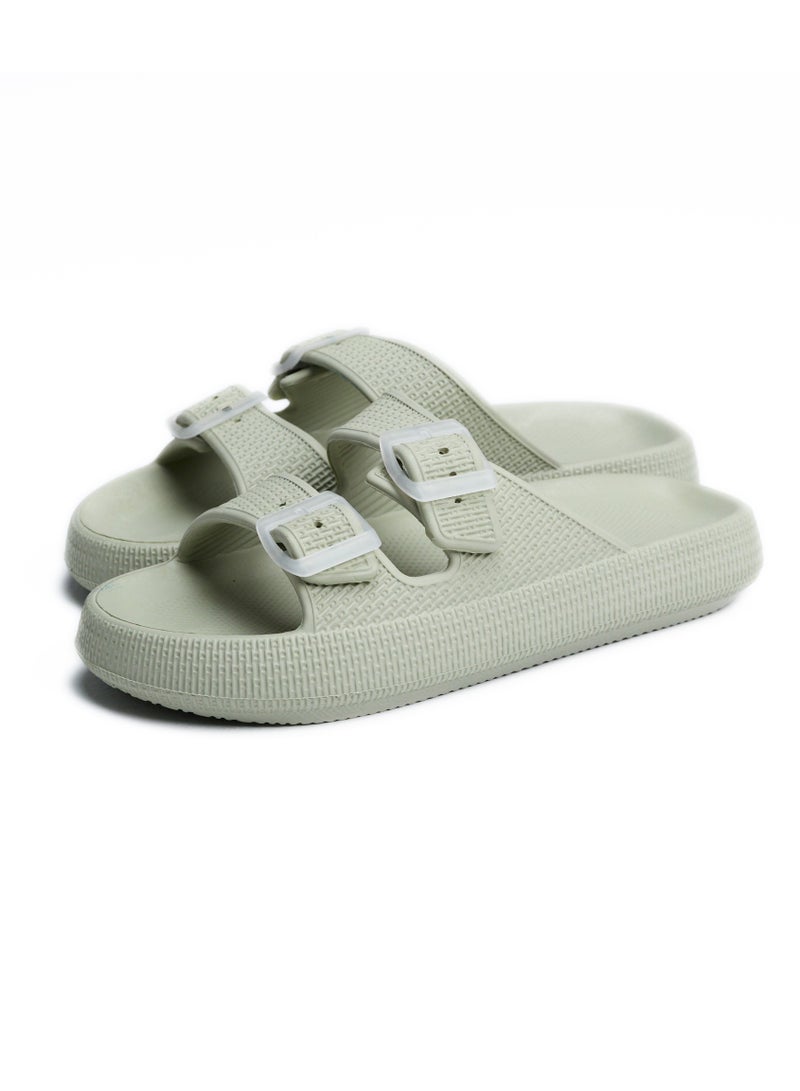 أوندا Porto Grey Lemon double buckle sandal - Image 1