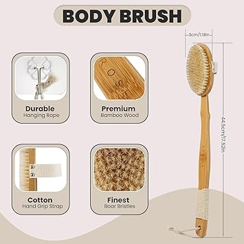rosena Dry Body Brush Facial Brush Exfoliate Rejuvenate and Restore Lost Luster 2 Dry Brushes Uniquely Designed for Face and Body Stimulate Lymphatic Drainage and Minimize Cellulite - Image 2