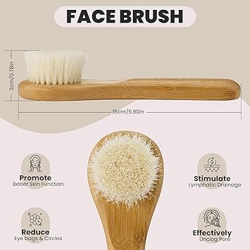 rosena Dry Body Brush Facial Brush Exfoliate Rejuvenate and Restore Lost Luster 2 Dry Brushes Uniquely Designed for Face and Body Stimulate Lymphatic Drainage and Minimize Cellulite - Image 3
