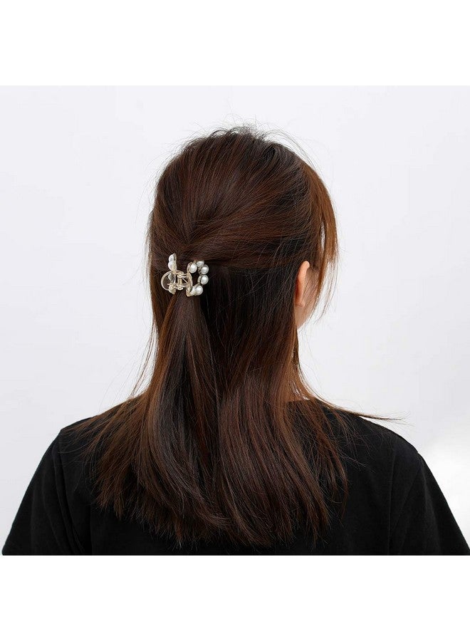 بريني مشابك شعر بريني، مشابك شعر بلون الشمبانيا واللؤلؤ، متوسطة وصغيرة الحجم، مشابك غير قابلة للانزلاق، إكسسوارات شعر للنساء والفتيات (3 قطع) - Image 4