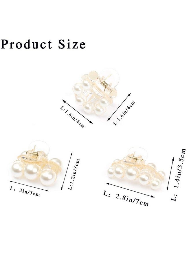 بريني مشابك شعر بريني، مشابك شعر بلون الشمبانيا واللؤلؤ، متوسطة وصغيرة الحجم، مشابك غير قابلة للانزلاق، إكسسوارات شعر للنساء والفتيات (3 قطع) - Image 5