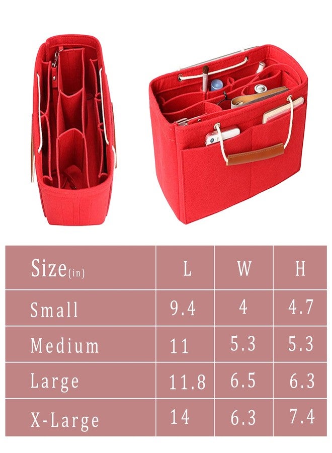 D.DUO Tote Organizer Insert, Purse Insert for Handbags, Tote Bag Organizer with 11 Pockets, Suitable for Neverful for Speedy for Carryall for Birkin and More (Beige, L) - Image 5