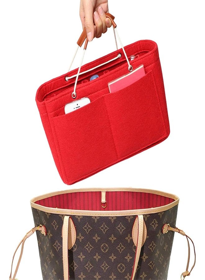 D.DUO Tote Organizer Insert, Purse Insert for Handbags, Tote Bag Organizer with 11 Pockets, Suitable for Neverful for Speedy for Carryall for Birkin and More (Beige, L) - Image 2