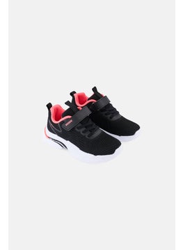 Kids Girl Velcro Closure Sports Shoes, Black