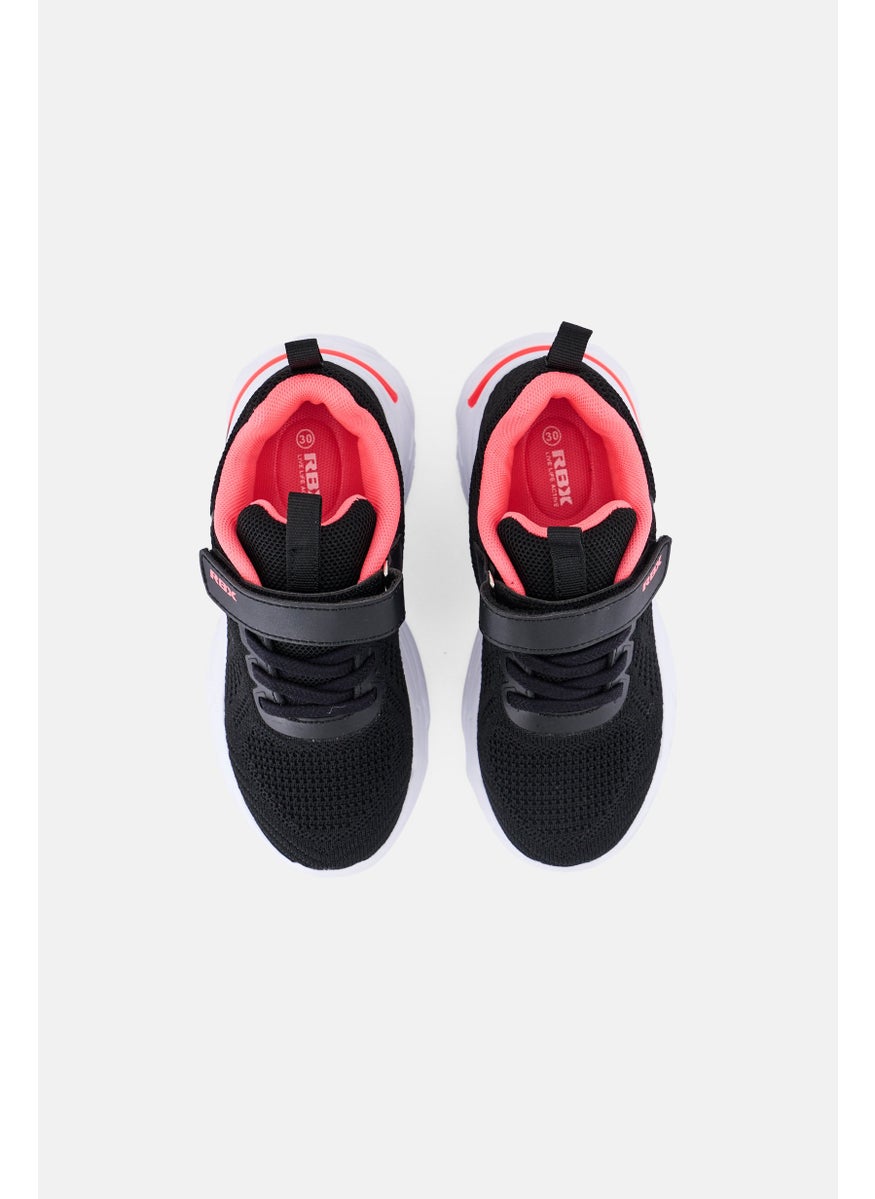 RBX - Kids Girl Velcro Closure Sports Shoes, Black - Image 1