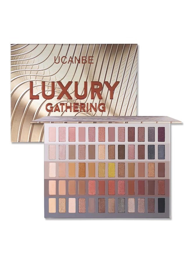 Ucanbe Luxury Gathering Neutral Eyeshadow Makeup Palette, Naked Shimmer Matte Metallic Glitter Subtle Eyes Shadow,High Pigmented Nudes Creamy Smokey Pallet Set - Image 1
