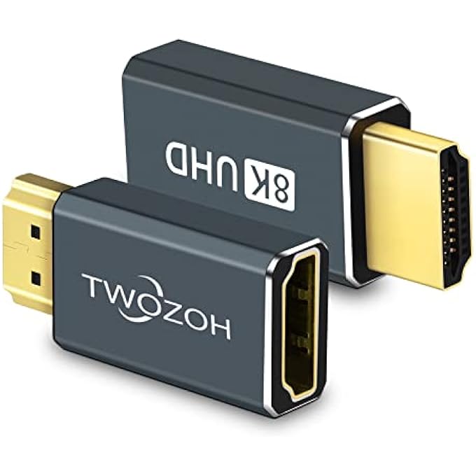 Twozoh محول تمديد HDMI بدقة 8K (عبوة 2) ، موصل HDMI 2.1 ذكر إلى أنثى يدعم 8K@60HZ و 4K@144HZ و 2K@240HZ - Image 1