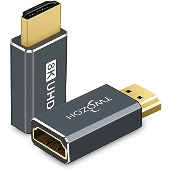 Twozoh محول تمديد HDMI بدقة 8K (عبوة 2) ، موصل HDMI 2.1 ذكر إلى أنثى يدعم 8K@60HZ و 4K@144HZ و 2K@240HZ - Image 2