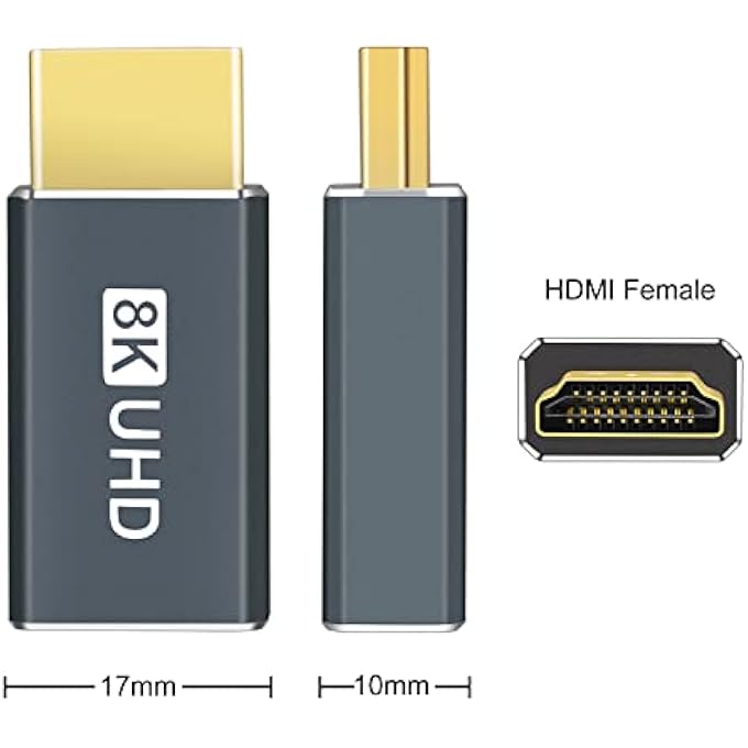 Twozoh محول تمديد HDMI بدقة 8K (عبوة 2) ، موصل HDMI 2.1 ذكر إلى أنثى يدعم 8K@60HZ و 4K@144HZ و 2K@240HZ - Image 3
