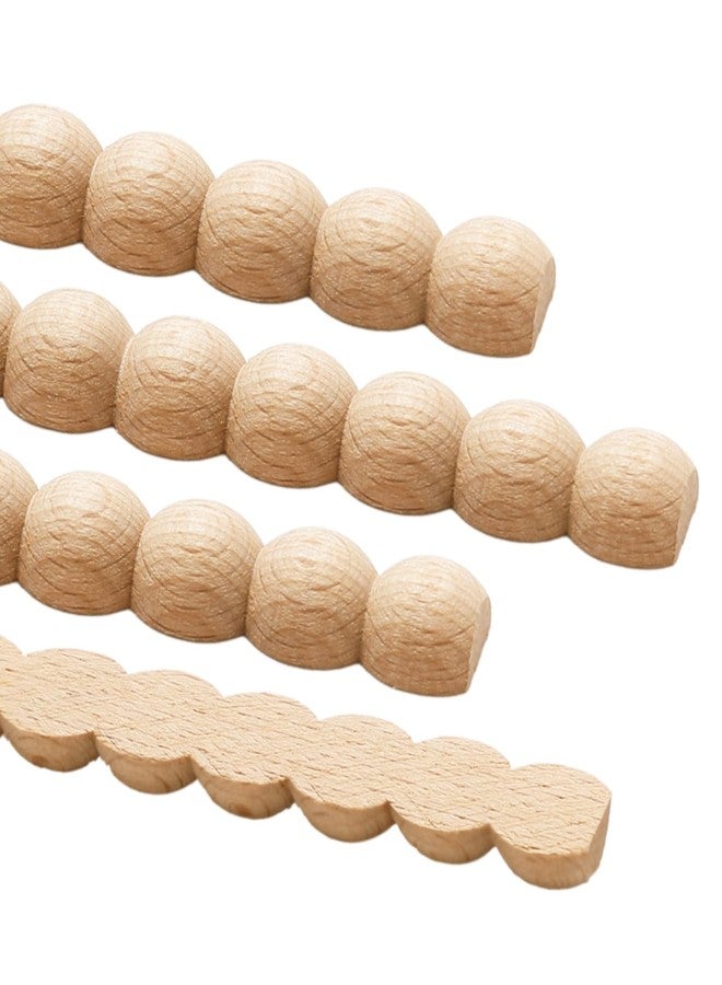 UwinVwin 12 Pcs Decorative Wood Trim - Half Round Wood Beaded Trim, 15.75 Inch Length (400mm), Unfinished 3D Molding for DIY Furniture, Wall, Cabinets, Doors - Image 1