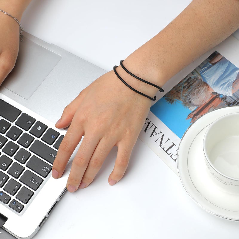 Senkary 30 Pieces Silicone Jelly Bracelets Stretchy 80s Black Rubber Bracelets Gummy Wristbands for Party Favors  Adults  Women  Kids  Girl - Image 5