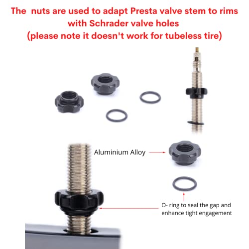 Juscycling Schrader to Presta Rim Adapter, Converting Rim (Wheel) with Schrader Valve Hole to Presta Valve Stem Grommet, One Pair (2 pcs) - Image 2