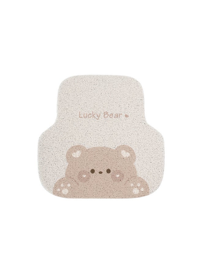 Car Mat Silk Ring Universal Full Surrounding Fixed Sticker Cute Cartoon Girl Thickened Non-Slip Car Mat Carpet-Color:[bold, Thickened And Wear-resistant Model] Fat Bear - 1 Piece In The Back Row (limited To Purchase)  - Image 1