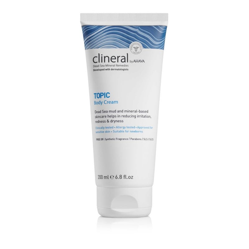 AHAVA Clineral Topic Body Cream - Lightweight hydrating body cream to alleviate irritations, dryness & redness, with Exclusive Osmoter, Grapefruit Peel Oil & Dead Sea Mud, 6.8 Fl.Oz - Image 1