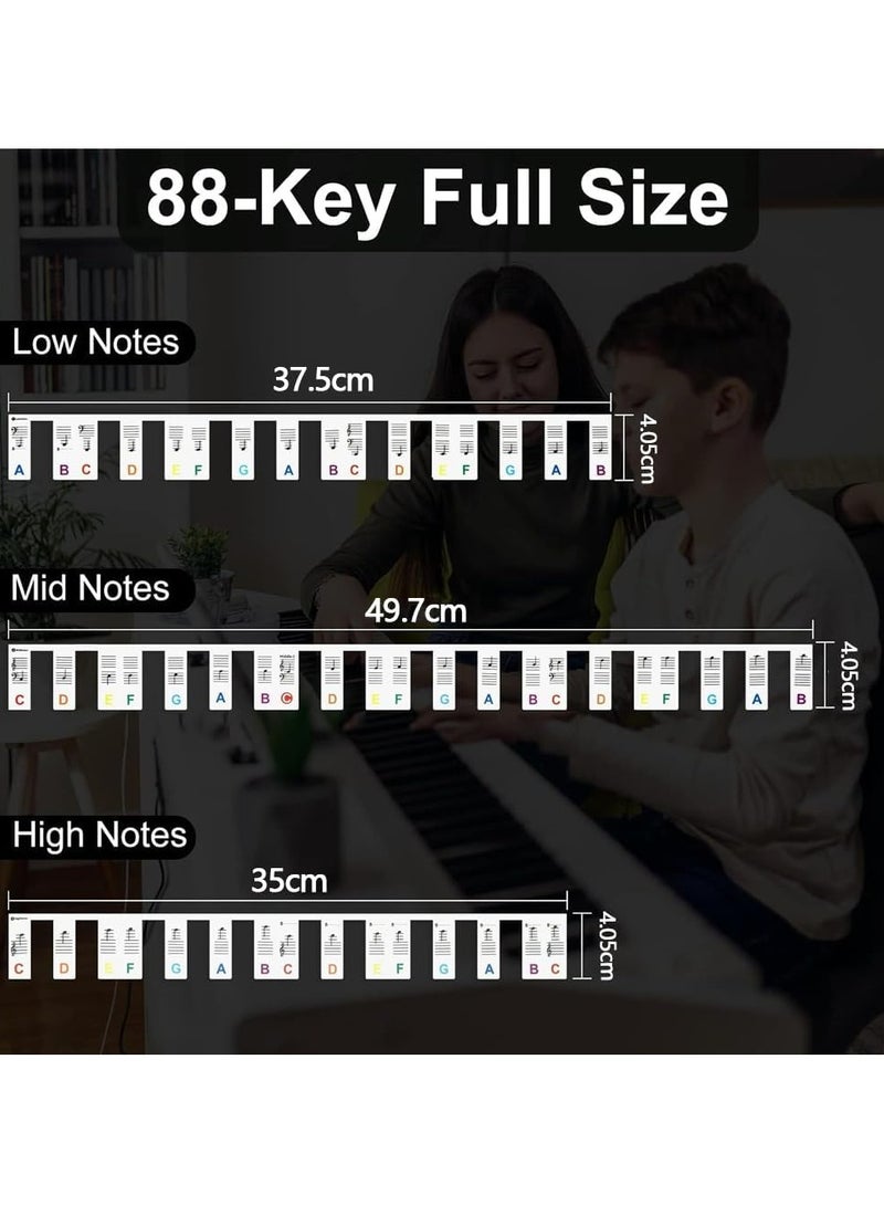 Colorful Piano Keyboard Note Labels,Removable Piano Keyboard Stickers 88 Key Full Size Comes with Box Silicone No Need Stickers Piano Key Labels Reusable Piano Notes Guide for Kids Beginners - Image 5