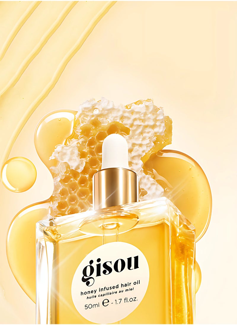 Gisou Honey Infused Hydrating Hair Oil Rebuilds and Repairs, Nourishes and Moisturizes 50ml  - Image 4