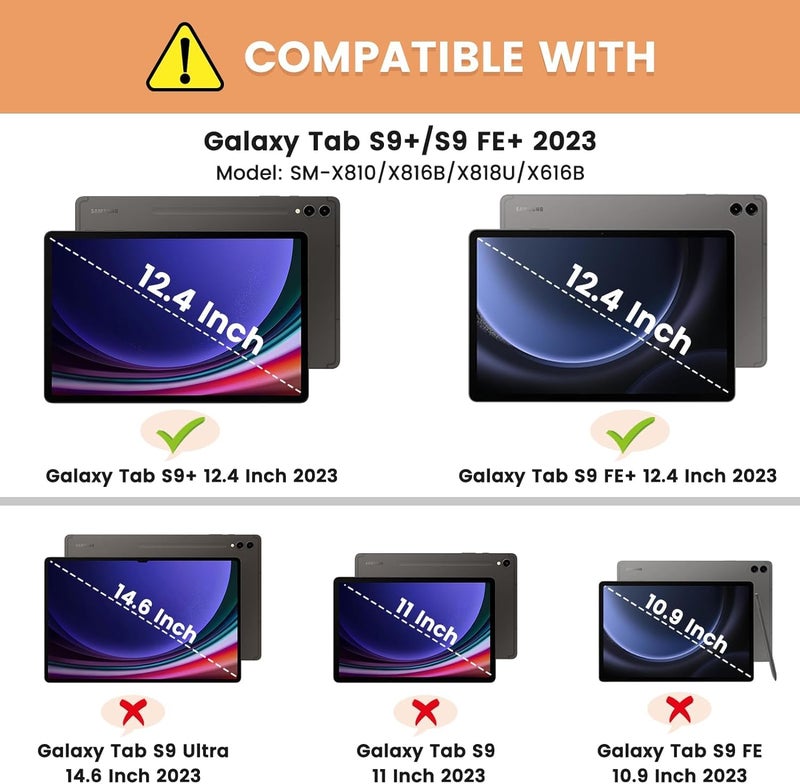 TGK Back Case Cover for Samsung Galaxy Tab S9 FE+ 12.4 inch Tablet Black - Image 2