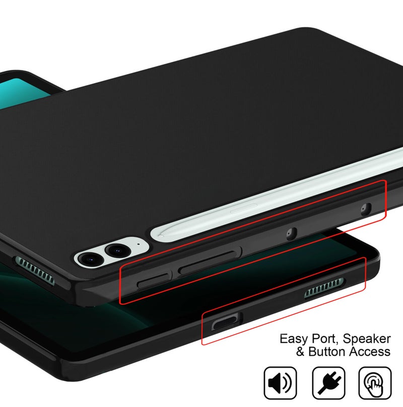 TGK Back Case Cover for Samsung Galaxy Tab S9 FE+ 12.4 inch Tablet Black - Image 4