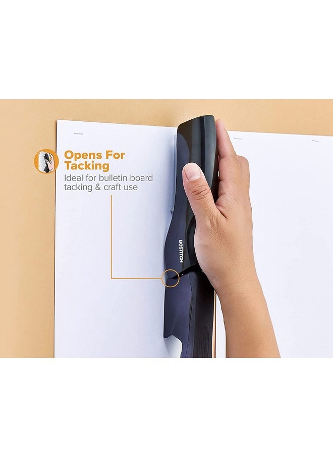 بوستيتش دباسة مكتبية من Bostitch شديدة التحمل - دباسة 40 ورقة للمكتب - شريط كامل - تتضمن 1260 دبوسًا - أسود  - Image 4