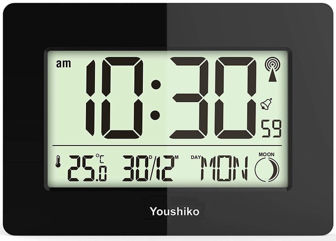 RADIO CONTROLLED WALL CLOCK OFFICIAL UK VERSION LARGE SCREEN LCD SILENT AUTO SET UP WITH DAY DATE MONTH