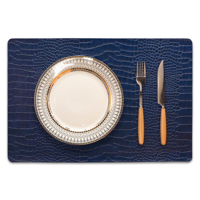 Jovono Set of 6 Faux Leather Placemats, PU Table Mats, Waterproof, Stain Resistant, Heat Resistant, Easy to Clean for Kitchen Dining Table,Conference Table - Image 1