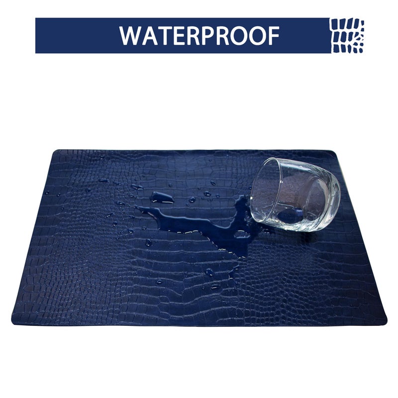 Jovono Set of 6 Faux Leather Placemats, PU Table Mats, Waterproof, Stain Resistant, Heat Resistant, Easy to Clean for Kitchen Dining Table,Conference Table - Image 4