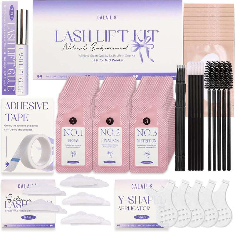 CALAILIS Lash Lift Kit 2025 Updated Eyelash Lift Kit SemiPermanent Eyelash Curling Eyelash Perm Suitable for Salon and DIY at Home Use Lash Perm for Beginner and Professional Upgrade