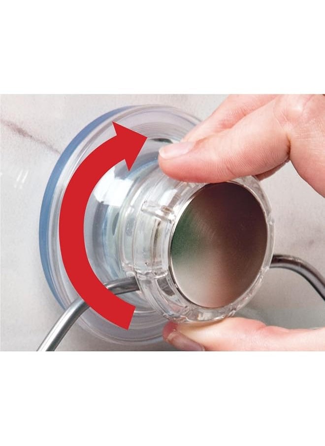 InterDesign - Metro Rustproof Turn N Lock Suction Double Hook For Razor Loofah Silver - Image 1