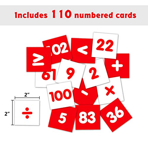 AUVCAS Hundred Pocket Chart Kids Counting Number Learning Tool for Classroom or Home,0-100 Number Cards & 9 Symbol Cards Included(100 Pockets) - Image 2