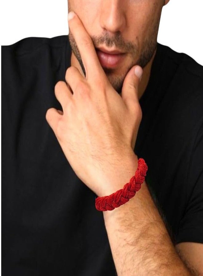 Elleva Thread Bracelet for Men Adjustable Handmade Kalawa Pooja Dhaga Bracelets for Protection | Wristband Friendship Band | Raksha Sutra Decorative Moli Dhaaga Hand Band Combo 3pcs (Pack of 1) - Image 2