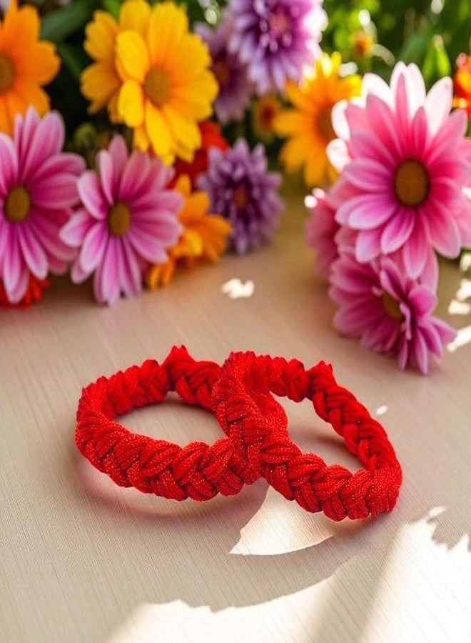Elleva Thread Bracelet for Men Adjustable Handmade Kalawa Pooja Dhaga Bracelets for Protection | Wristband Friendship Band | Raksha Sutra Decorative Moli Dhaaga Hand Band Combo 3pcs (Pack of 1) - Image 3
