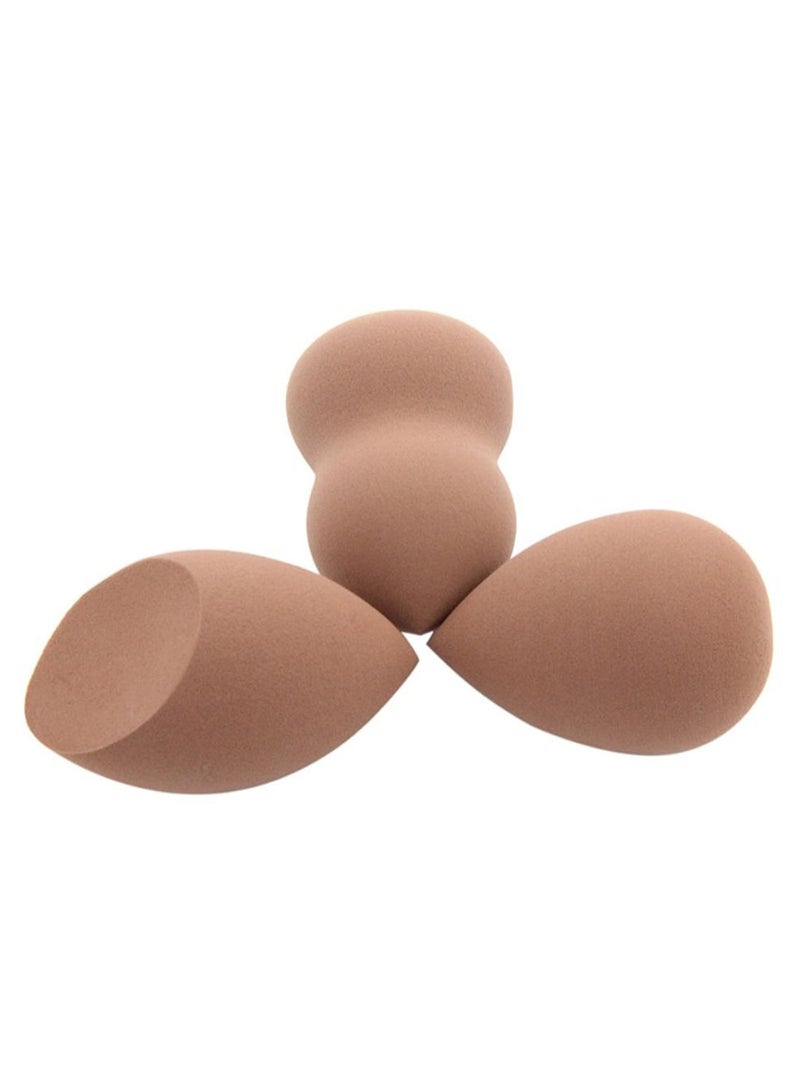 NIBEMINENT 3-Piece Soft Makeup Sponge Set Brown - Image 1