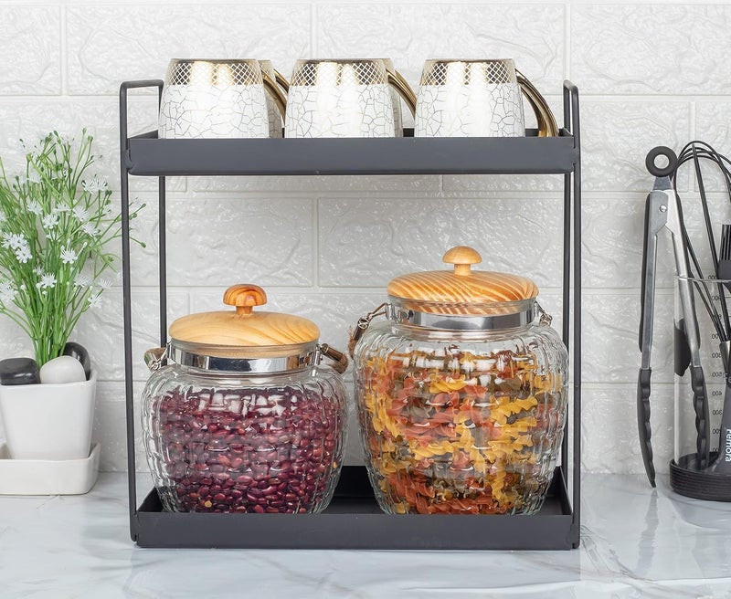 Femora High Line Glass with Bamboo Lid Jar-2000ML - Image 5