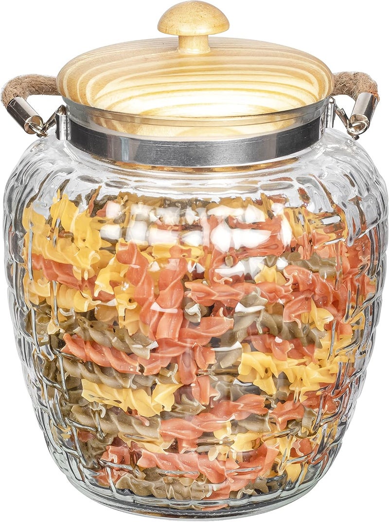 Femora High Line Glass with Bamboo Lid Jar-2000ML - Image 2