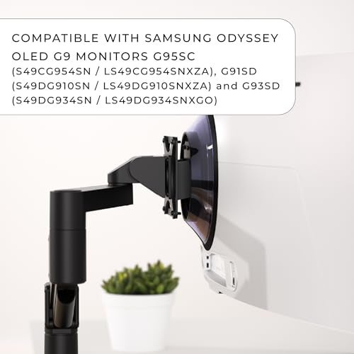 HumanCentric محول تثبيت VESA من HumanCentric متوافق مع شاشات سامسونج أوديسي OLED G9 G95SC G91SD و G93SD يعمل مع شاشات Odyssey G9 49 بوصة على ذراع شاشة VESA بنمط 100x100 مم - Image 3