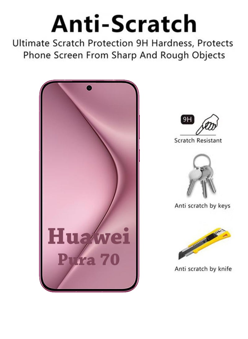 Huawei Pura 70 Screen Protector | Tempered Glass Screen Protector Full HD Quality With Anti-Scratch Edge to Edge Coverage Including Easy Installation Kit - Black - Image 4
