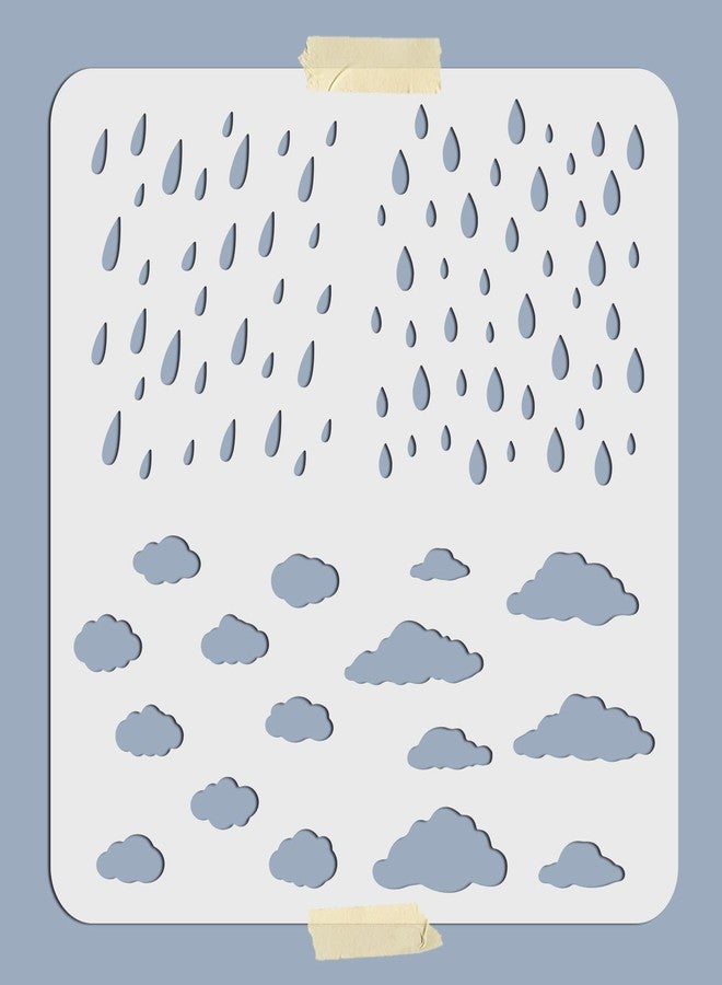 MAYJOYDIY Raindrop Stencil Cloud Stencil Painting Templates 11.8×11.8 Inch Weather Stencil for Wall Decoration, Window, Paper, Scrapbooking, Kids Crafting - Image 2