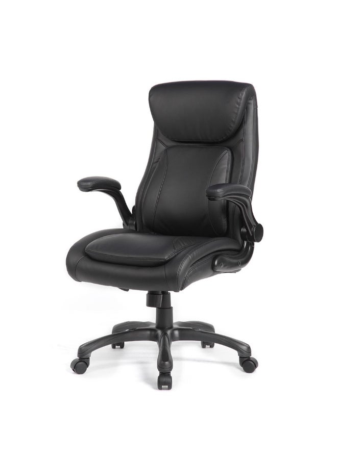 DANUBE HOME Louise High Back Office Chair Ergonomic Gaming Chair Modern Desk Computer Chair Swivel Office Chair Adjustable Height Chair L75.8xW67.5xH108.8-116.3cm - Black - Image 2