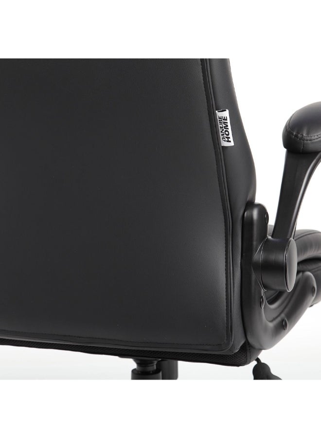 DANUBE HOME Louise High Back Office Chair Ergonomic Gaming Chair Modern Desk Computer Chair Swivel Office Chair Adjustable Height Chair L75.8xW67.5xH108.8-116.3cm - Black - Image 5