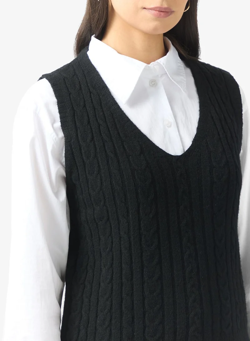 ELLA Cable Knit Sweater Vest