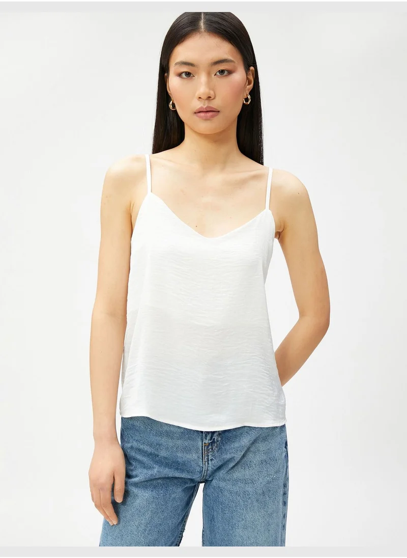 كوتون Basic Strappy V Neck Blouse